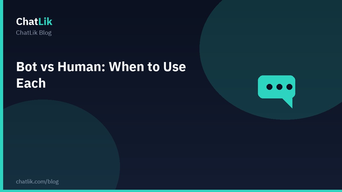 Bot vs human — when to use each