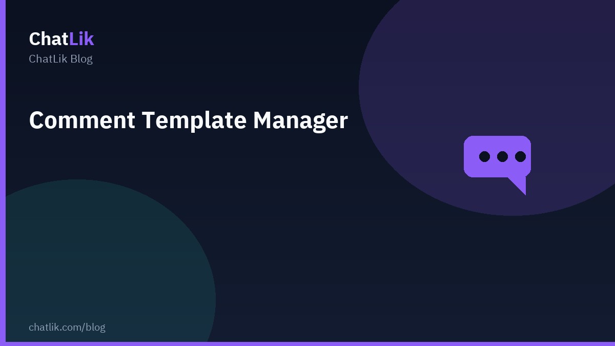 Facebook Page Comment Template Manager