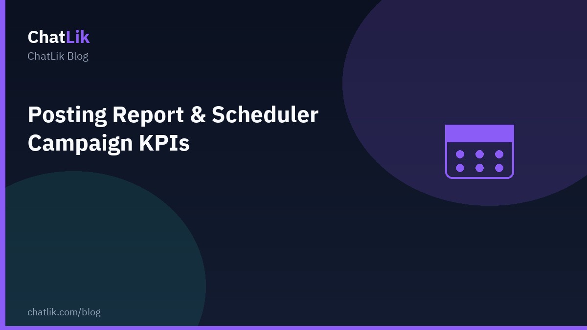 Posting report and Scheduler ops KPIs