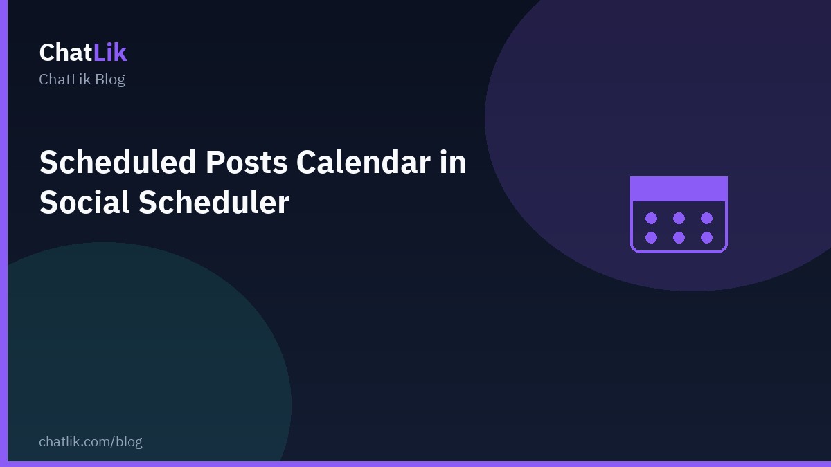 Scheduled posts calendar — month, week, edit from event