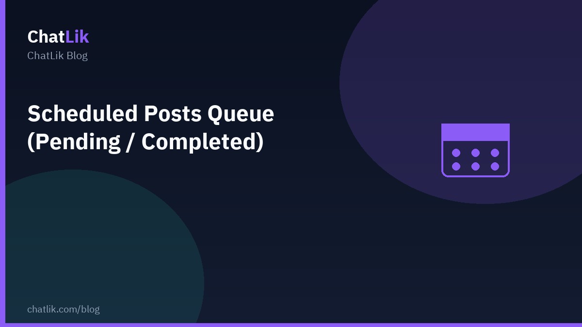 Scheduled posts queue — list and status filters