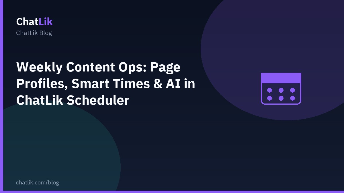 AI Content Ops with Social Scheduler — Weekly Store Rhythm