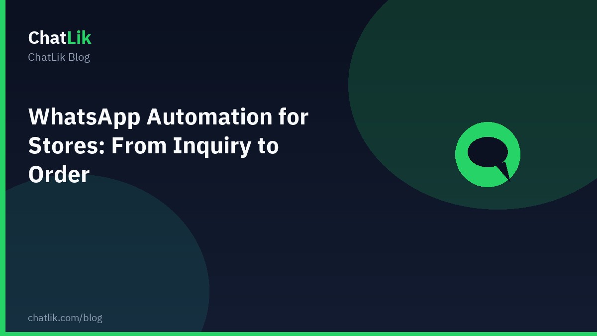 WhatsApp automation for stores: inquiry to order